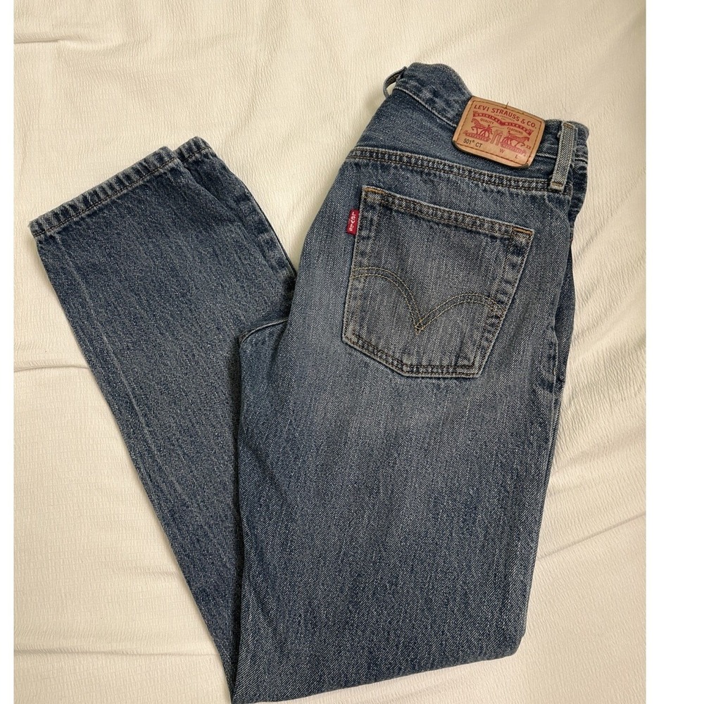 Levis 501 CT Custom Tapered Blue Denim Jeans Medium Wash Button Fly Mens 31x28.5